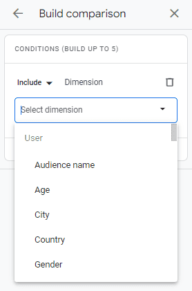 Build Comparison Drop Down User