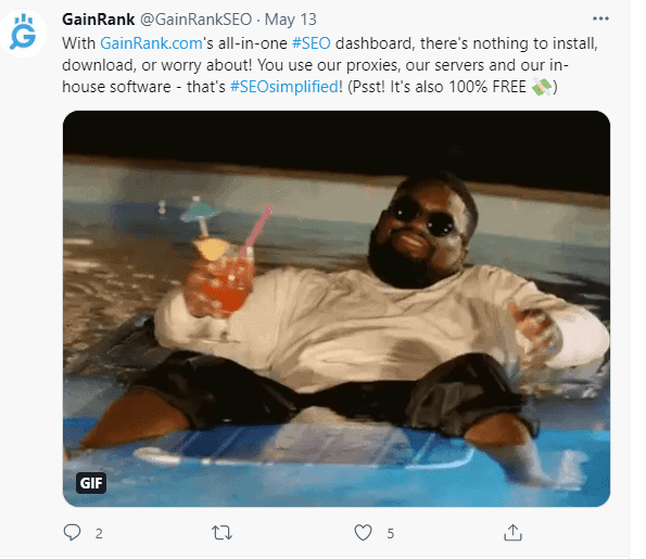 GainRank Tweet